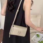 MBH Custom Hammered Lock Textured Square Crossbody Bag