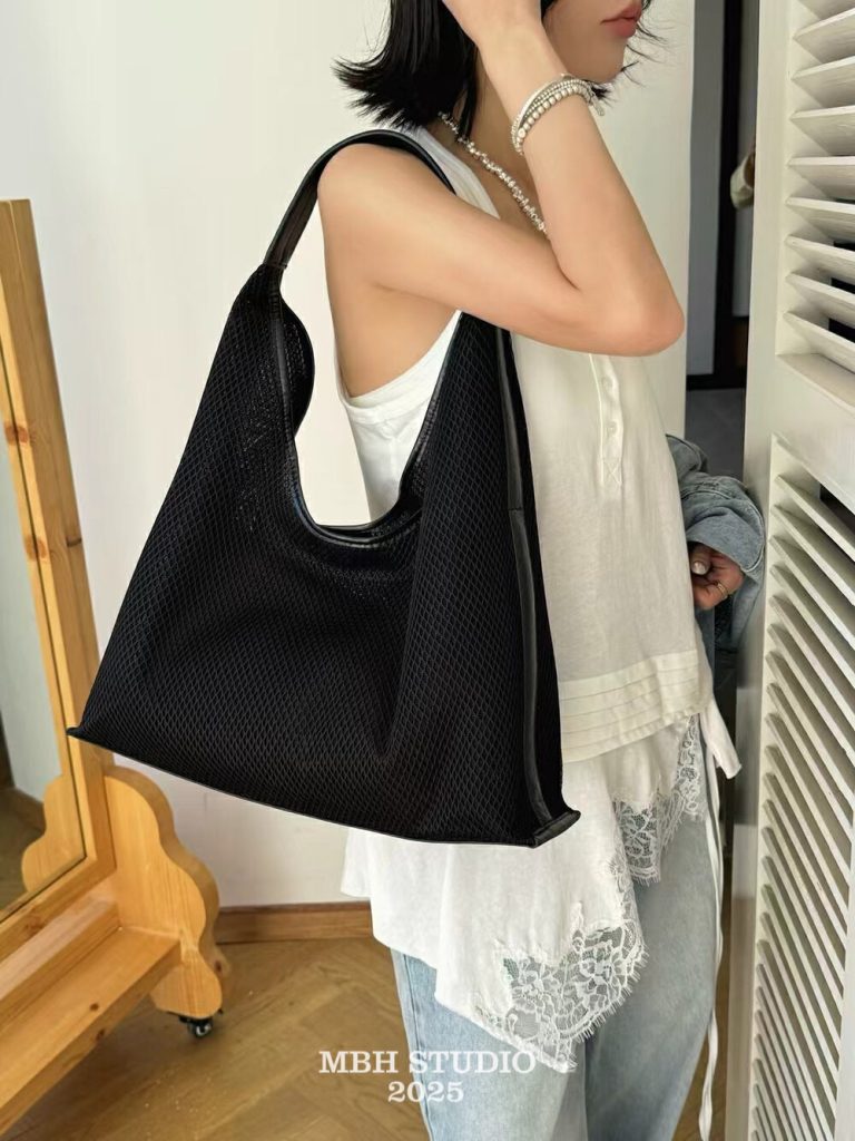MBH Mesh Cutout Large Capacity Casual Tote Bag Shoulder Bag