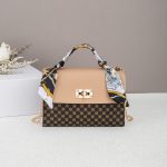 Women's 2025 Chain Crossbody Square Bag with Silk Scarf