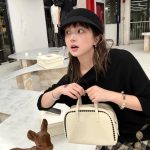 2026 Spring Genuine Leather Color Block Woven Boston Bag Minimalist Crossbody Handbag with Shoulder Strap