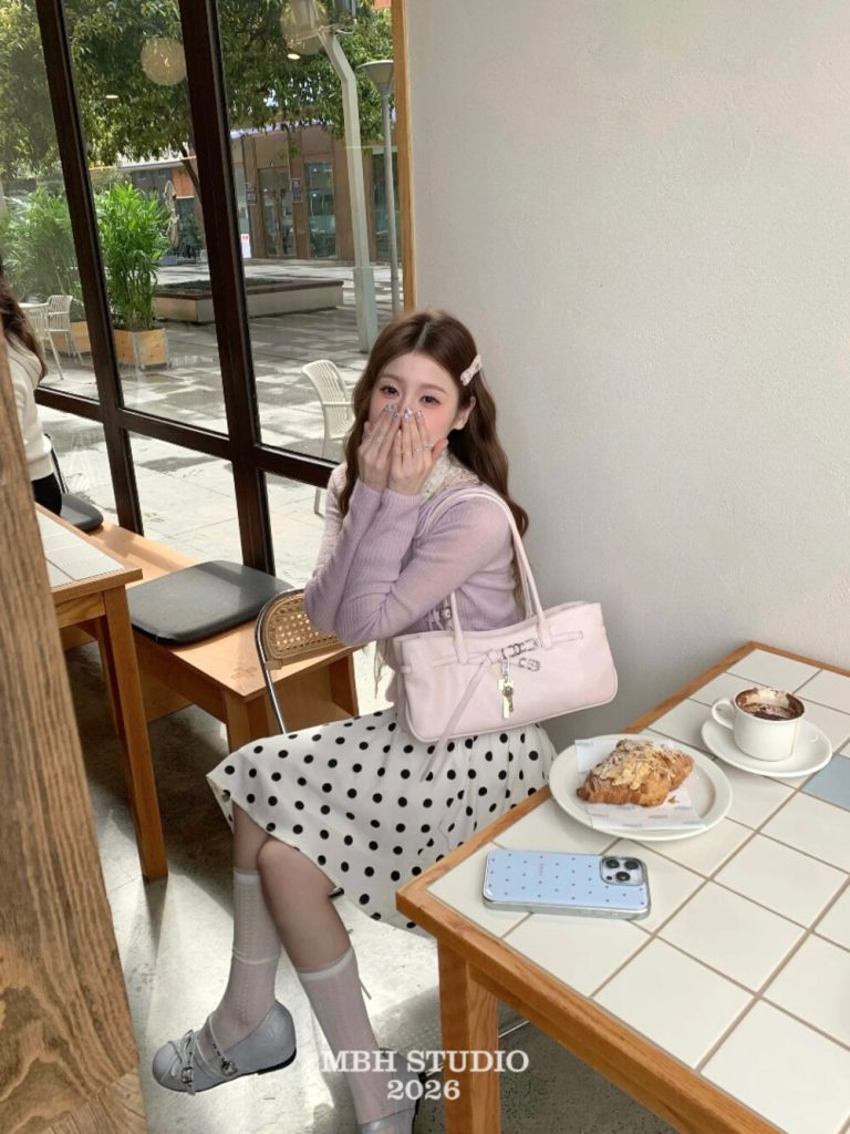MBH Genuine Leather Baguette Bag 2026 Summer Korean Style Long Handle Shoulder Bag